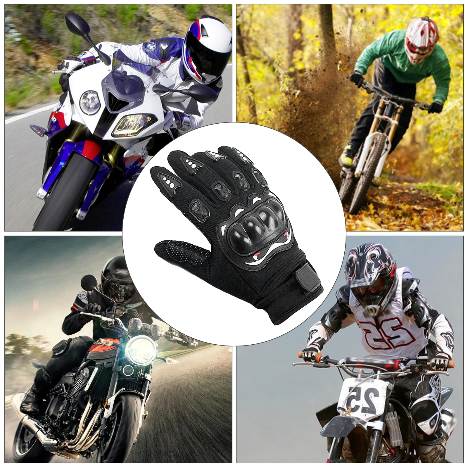 Мъжки мотоциклетни ръкавици със сензорен екран, велосипедни ръкавици за целия пръст, топли ръкавици за мотоциклети, МТБ, колоездене, мотокрос, планина