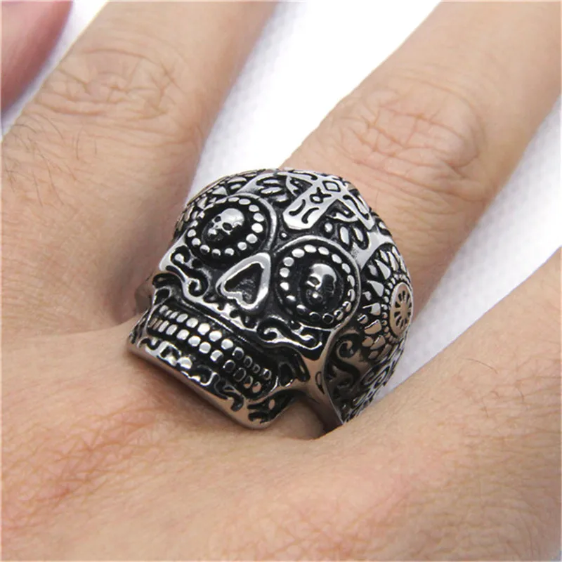 Rany & Roy най-новия пръстен с череп призрак от Неръждаема стомана 316L, модни бижута, мъжки корав пръстен с череп за момчета