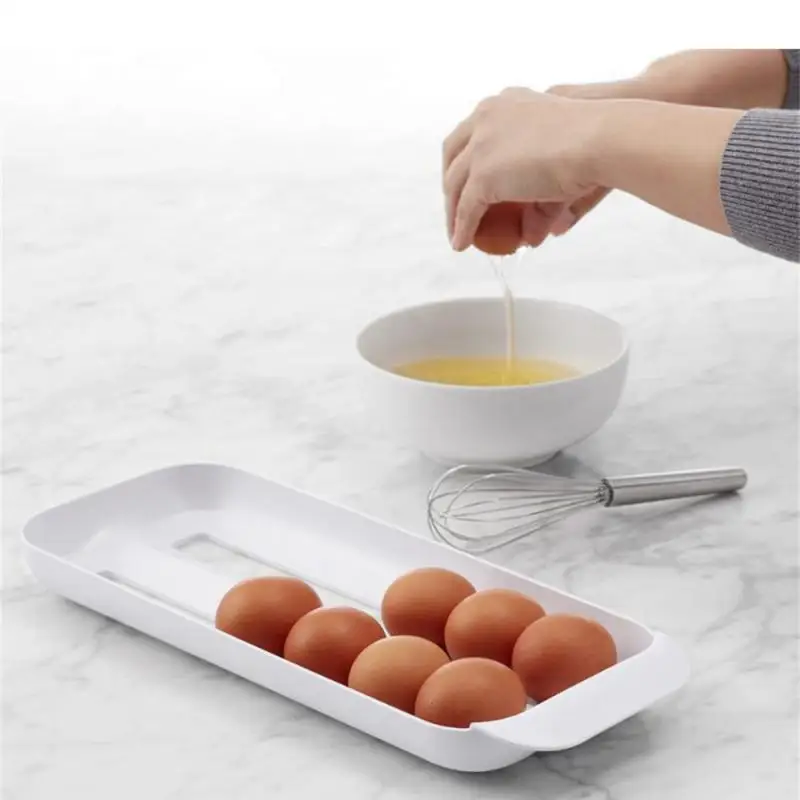 Скоба за кутия за съхранение на яйца в хладилника, артефакт, който може да е сгъваем, Прибиращ кухненски прозрачен органайзер за яйца, който запазва свежестта на