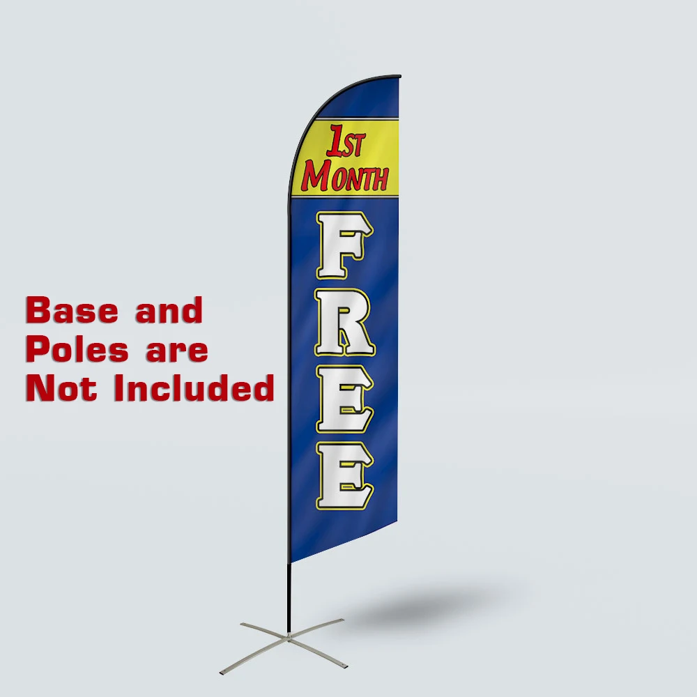 Индивидуален дизайн, вязаный плажен флаг от полиестер с пера, 1 месец безплатен рекламен банер Swooper без фундаменти и основи
