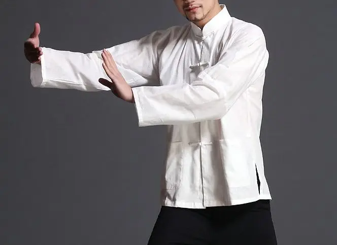 висококачествени 8 цвята, мъжки памучни бели ризи, уин чун, мъжки дрехи за тренировки по тайцзицюань кунг-фу, костюми за бойни изкуства Тан