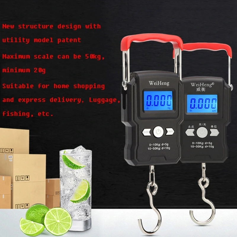 Окачен стоманена кука за теглене на багаж Електронни рибни везни LCD везни за чанти