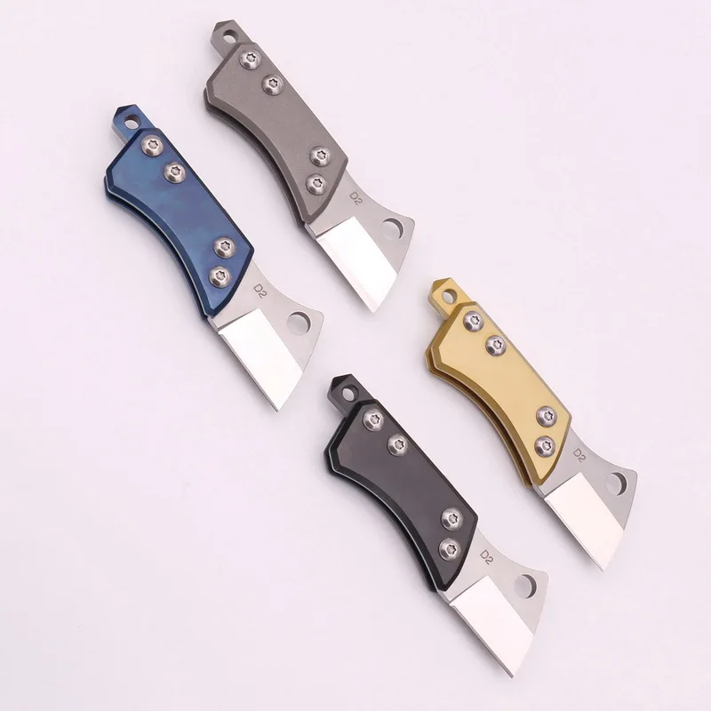 Сгъваем нож GODFUR Mini Rhinoceros, острието D2, титановая дръжка, коллекционный нож, джобен подарък ножове, инструменти за лов на открито
